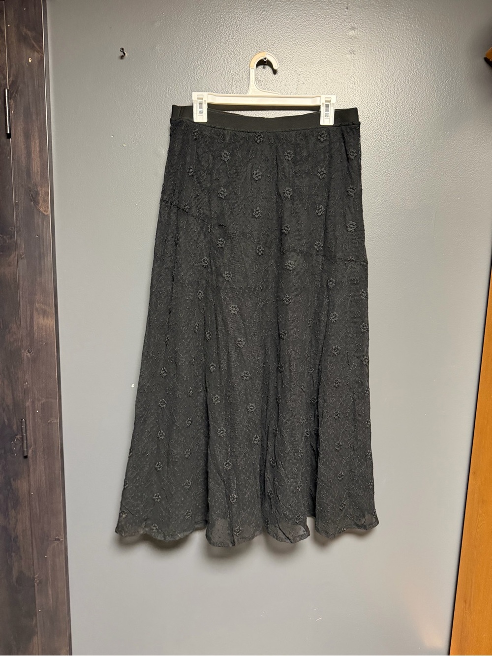 NWT Universal Thread Black Lace Maxi A-Line Pull On Skirt Size M Boho